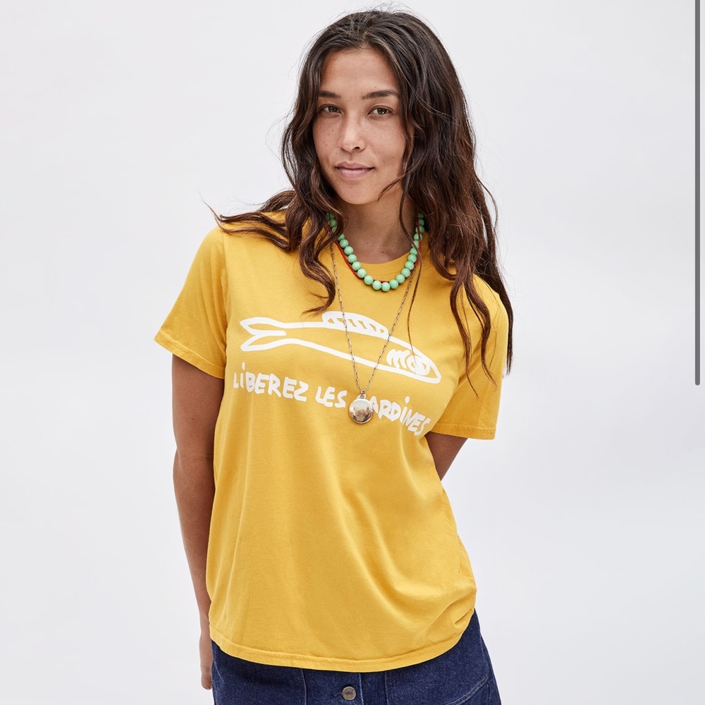 Clare V Yellow Graphic Tee